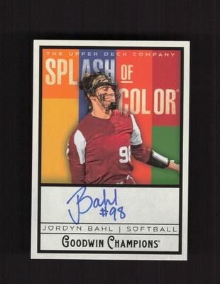 #ad 2025 Upper Deck Goodwin Champions #SA JB Jordyn Bahl Splash of Color AUTO $20.00