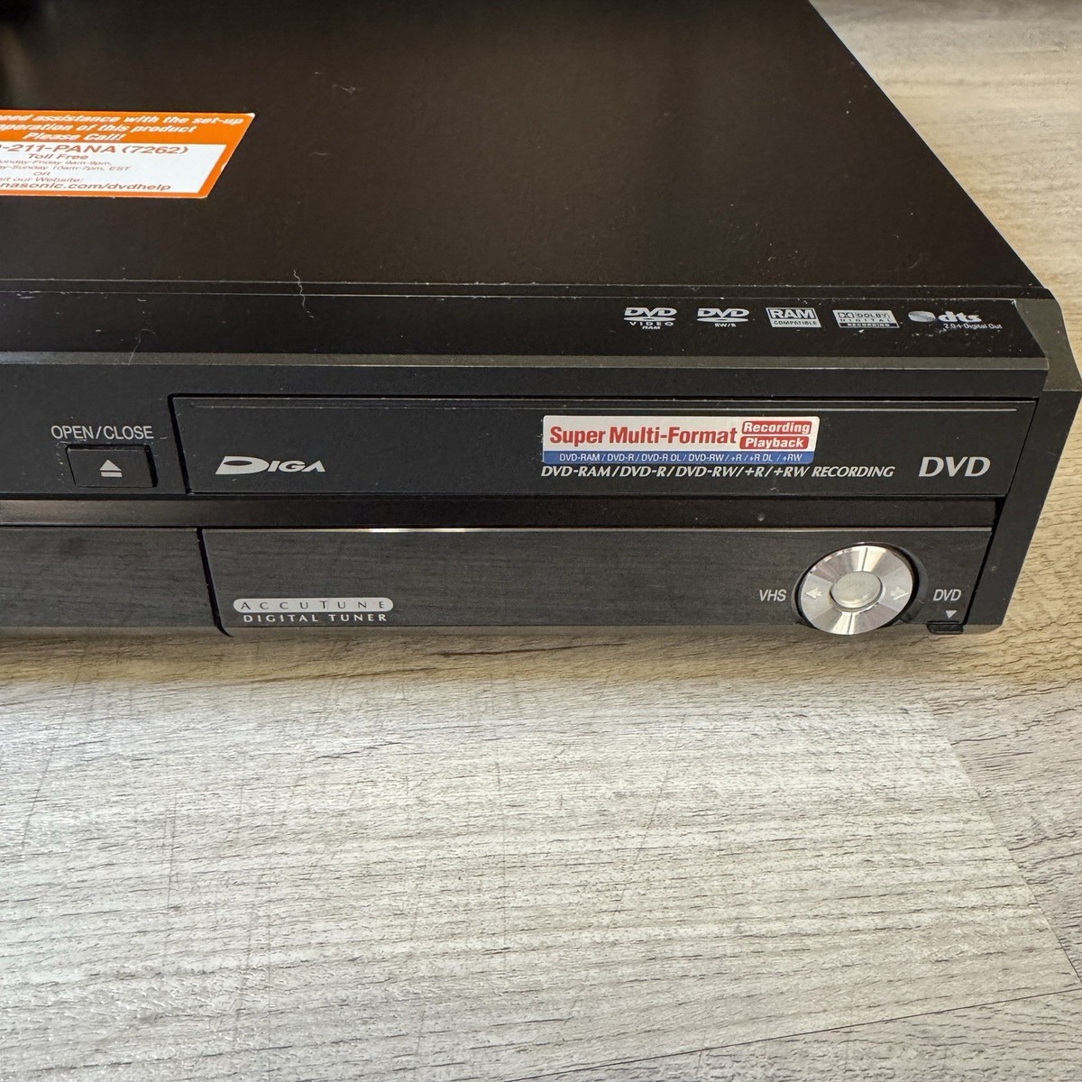 PANASONIC DMR-EZ37V VHS VCR DVD-RW Recorder Digital Tuner Tested