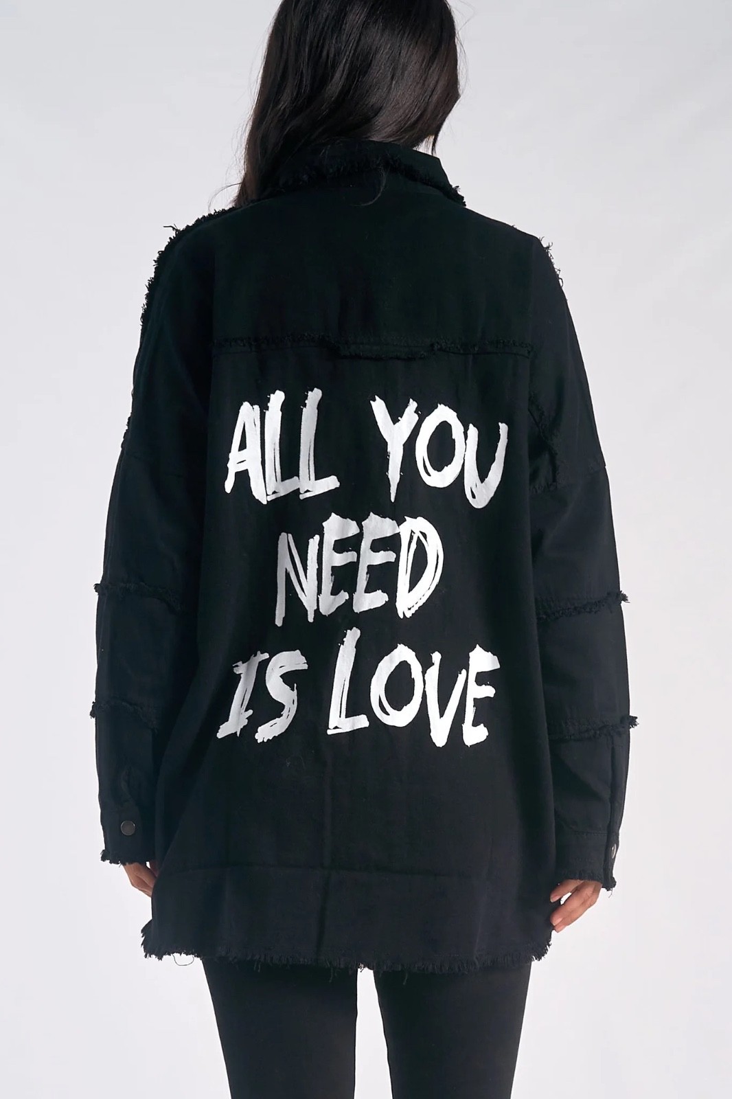 ELAN Dawn All You Need Is Love Utility Style Shacket - SZ L BLACK NWOT