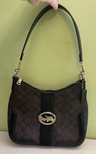 New Without Tags Coach Georgie Hobo In Signature Canvas, Brown Black, #C6851