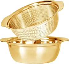  304 stainless steel microporous strainer with handle, rice washer microporous  