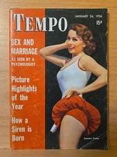 Tempo Men's Pocket Pinup Magazine January 24 1956 Jeanne Crain Tempo Men's Pocket Pinup Magazine January 24 1956 Jeanne Crain