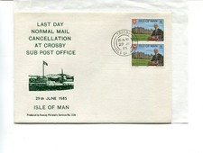 Isle of Man 1985 Last day normal mail cancellation at Crosby cover, RPS, No 228