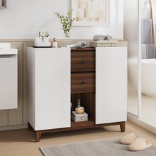 Bathroom Storage Cabinets with Drawers and Doors Storage Cabinet White Walnut