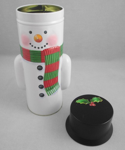 Estatuilla de juguete de vacaciones de Navidad Midwood muñeco de nieve contenedor vacío contenedor de lata de 9,5 - Imagen 7 de 12