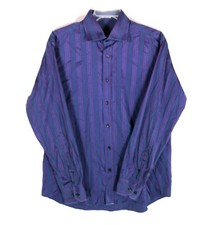 Bugatchi Mens Shirt Extra Large Shaped Fit Multicolor Button Front Long Sleeve
