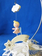 Vintage Original Irmi Nursey Crib Mobile Angel Clouds Stars Ornament 6 3/8" T