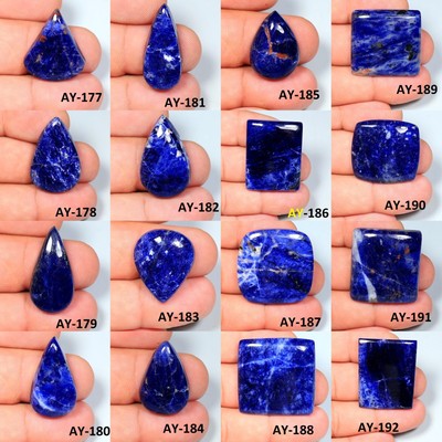 TOP QUALITY NATURAL NAVY BLUE SODALITE PEAR RECTANGLE CABOCHON GEMSTONE AY-