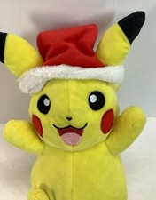 Holiday Pikachu Plush Toy with Santa Hat, Pok mon Christmas Gift Collectible 9  