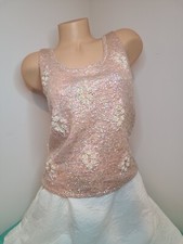 VTG 60s Wool Hand Decorated Beaded Sequin Showstopper Vest Size Sm