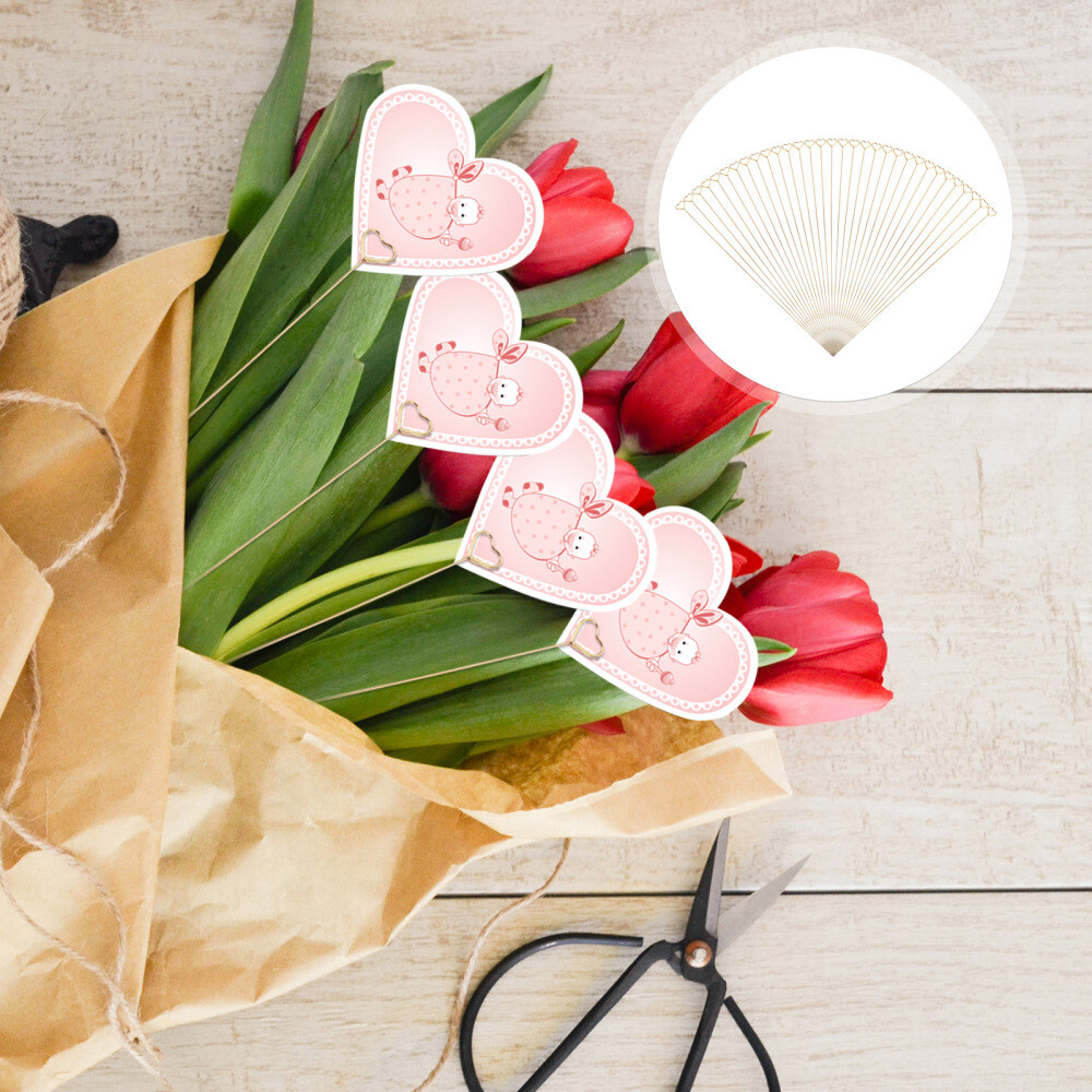 50pcs Heart Shape Floral Place Card Holder Picks for Party eBay