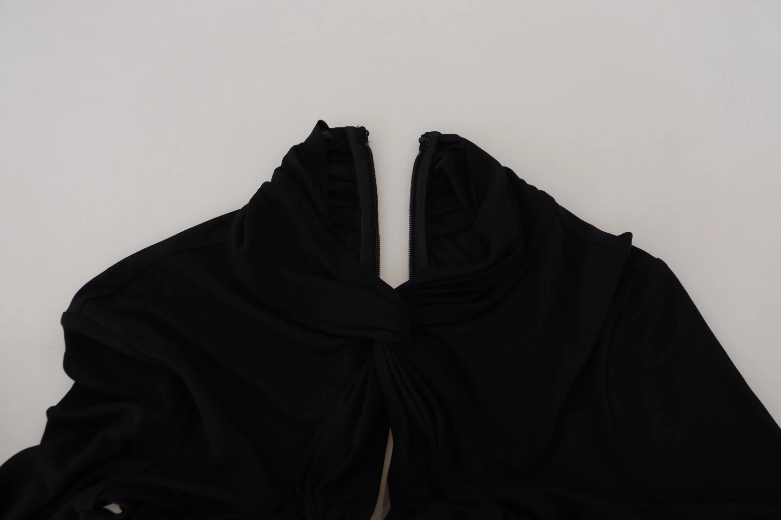 Abito DSQUARED2 nero viscosa maniche lunghe ritagliato mini IT38 US4 XS RRP 2560usd