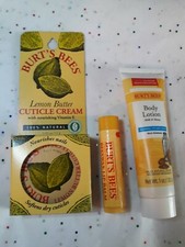 Burt's Bees Cuticle Cream, Lip Balm Body Lotion Brand New