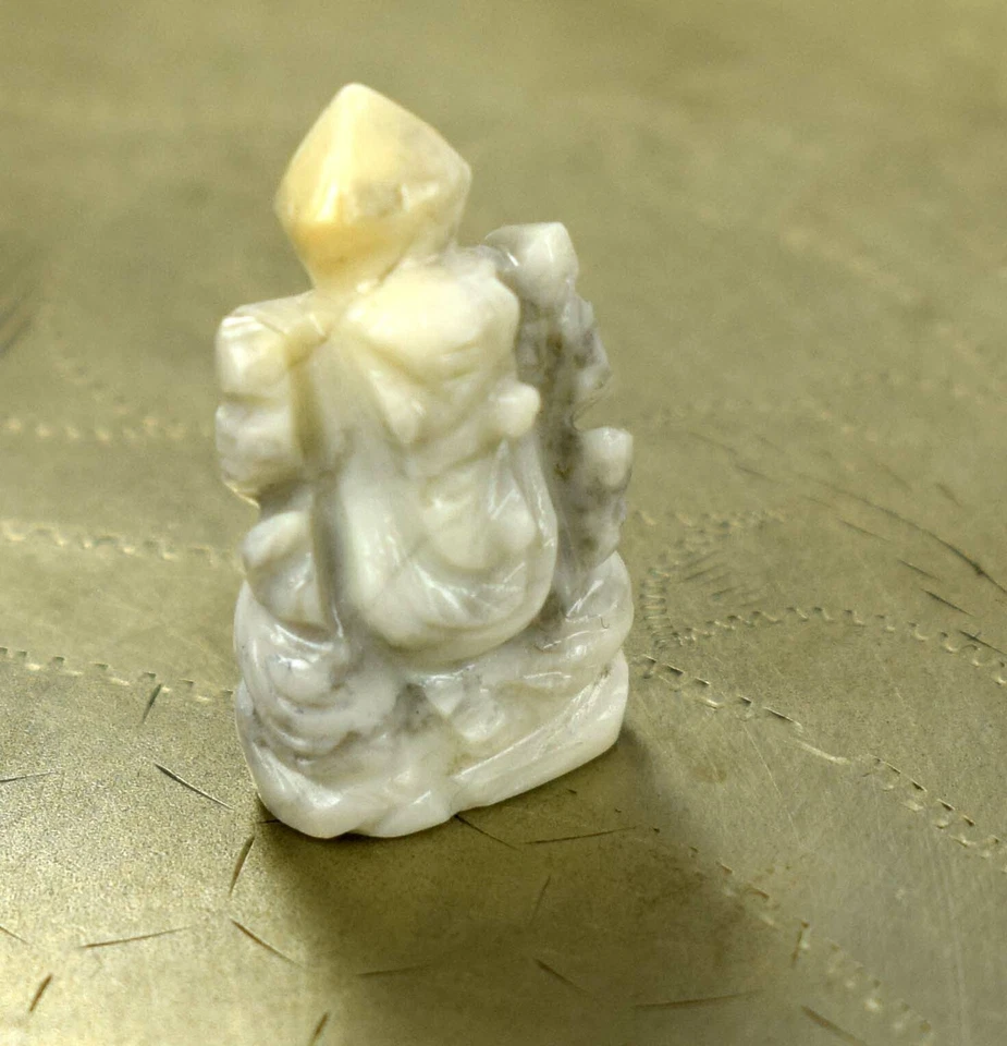 Weißer Howlith Ganesha Haus Dekoration Figur Natürlich Geburtstagsgeschenk - Bild 3 von 4