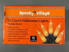 Spooky Village 70 Count Halloween Lights Orange Bulbs String to String Indoor