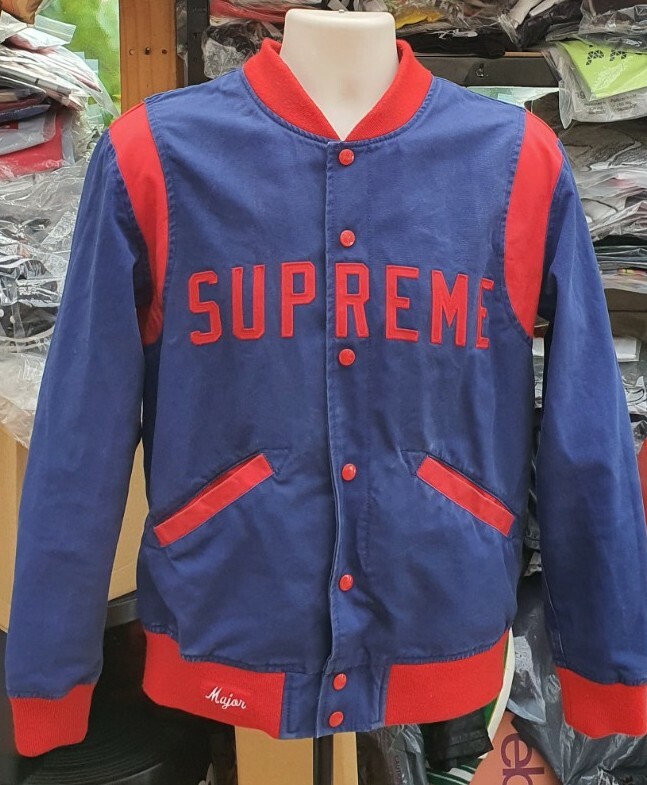 SS11 Supreme Major varsity jacket blue M medium baseball vintage 