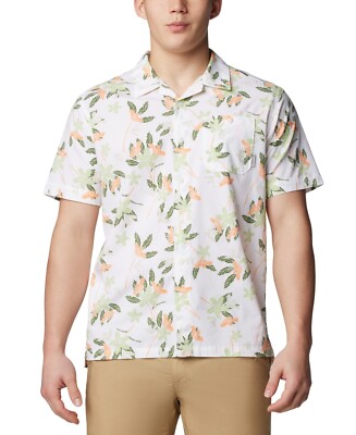 Columbia Men Arrow Springs Short-Sleeve Button-Up Shirt White Size XXL MSRP $50