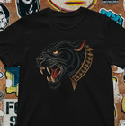 Roaring Panther Head T-Shirt – Bold Vintage Tattoo Style Animal Graphic Streetwe