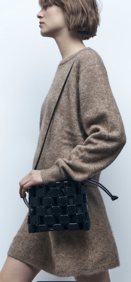 ZARA NWT SS23 WOMAN BLACK DIE-CUT MINI TOTE BAG ALL SIZES