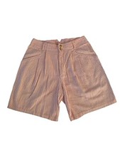 VINTAGE Lizwear by Liz Claiborne Pink Red Striped High Rise Shorts 10 USA