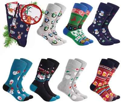BRUBAKER Calzini di Natale Divertente Cotone Renna Pupazzo die Neve Uomini Donne