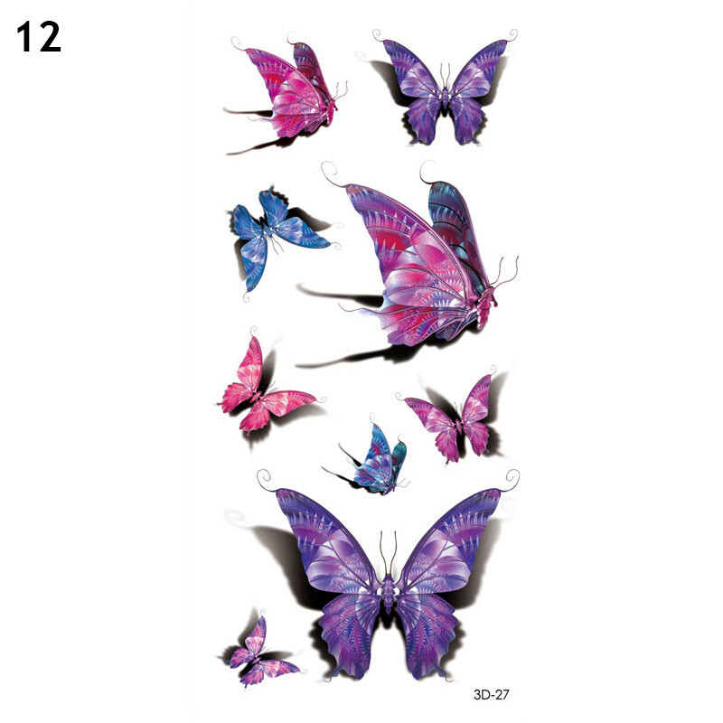 MINI SET W/TAIL - 3D PURPLE BUTTERFLY