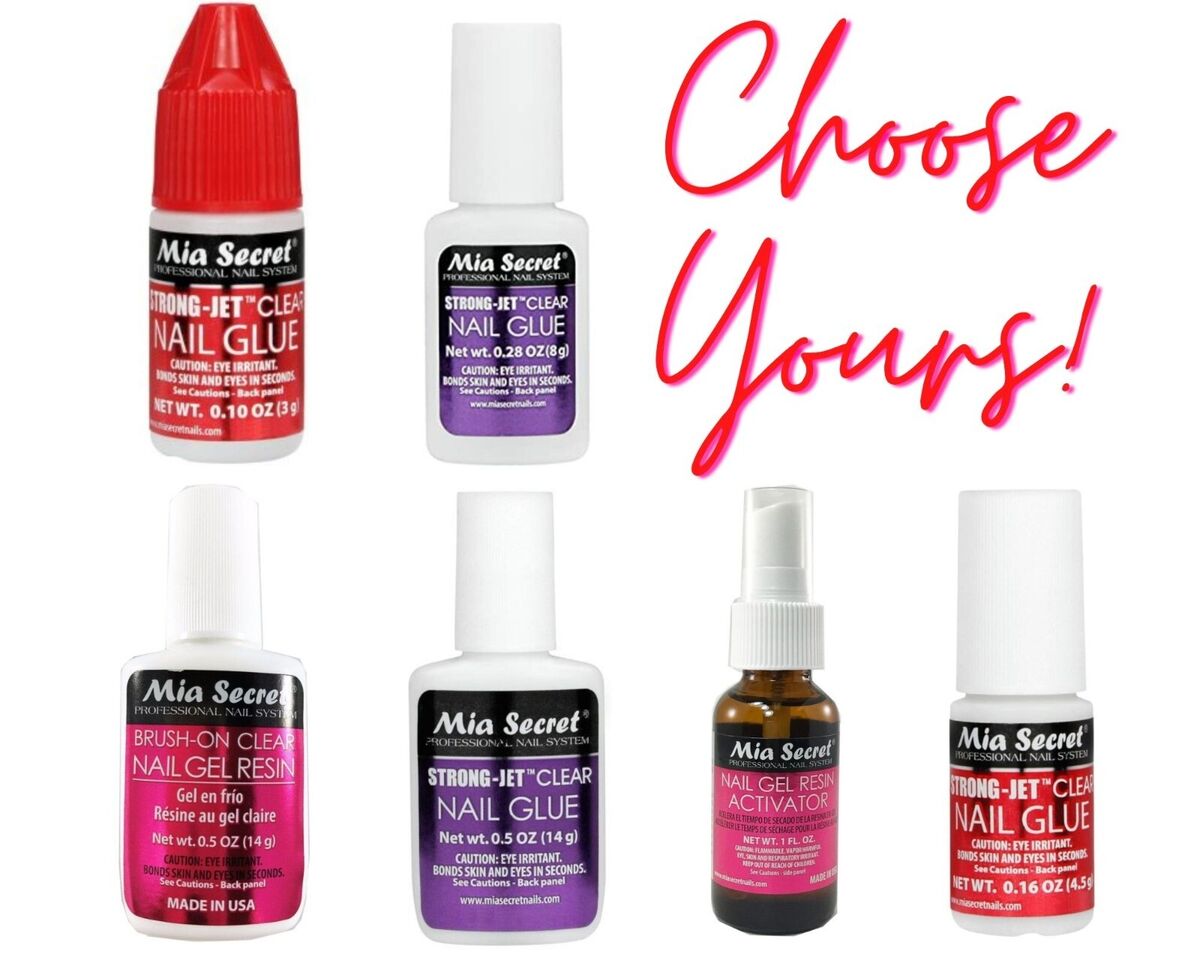 Mia Secret Nail Glue - Brush-On Resin/ Strong Jet Glue/ Activator - Choose  Yours