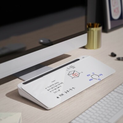 Desktop keyboard mini whiteboard writing board tempered glass