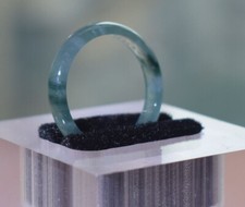 Certified Green Burma Natural 100 A JADE Jadeite Circle RING USA. 8.5  415760