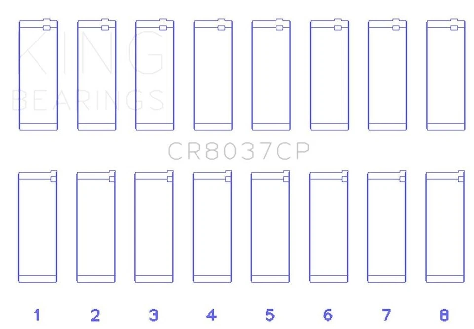 Juego de rodamientos de varilla de conexión de motor King Engine Rodamientos Cr8037Cp Foto 3 de 3