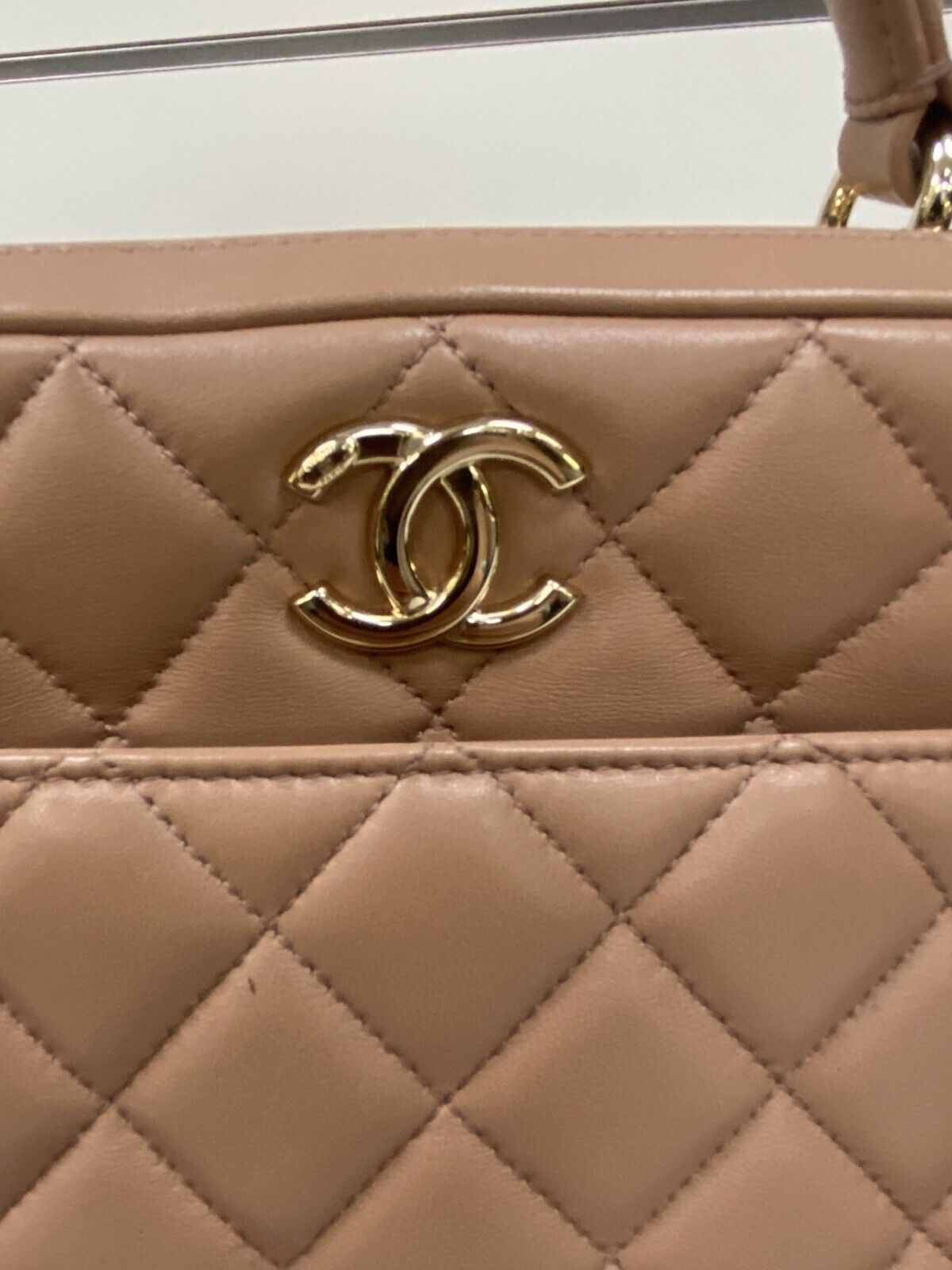 Chanel Beige Quilted Lambskin CC Trendy Bowling B… - image 6