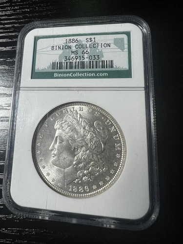 1886 NGC MS66 Binion Collection Morgan Silver Dollar