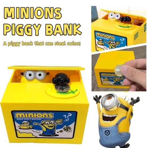 Minions Piggy Bank Plastic Doll Gift Funny Automatic Money Coin Electronic Box - Picture 5 of 14