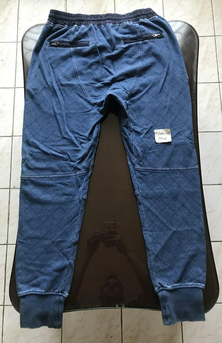 KITH Bleecker Sweatpants Washed Indigo Navy Quilted Jogger Size L