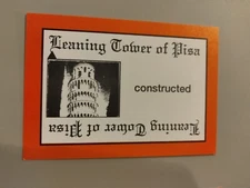 PERSPECTIVE Time Line Game 1992 card used Leaning Tower Pisa History free ship