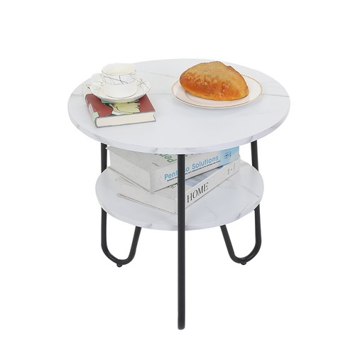 Mingone Beistelltisch Couchtisch Rund Kaffeetisch Balkontisch Tisch Couchtisch - Bild 21 von 25