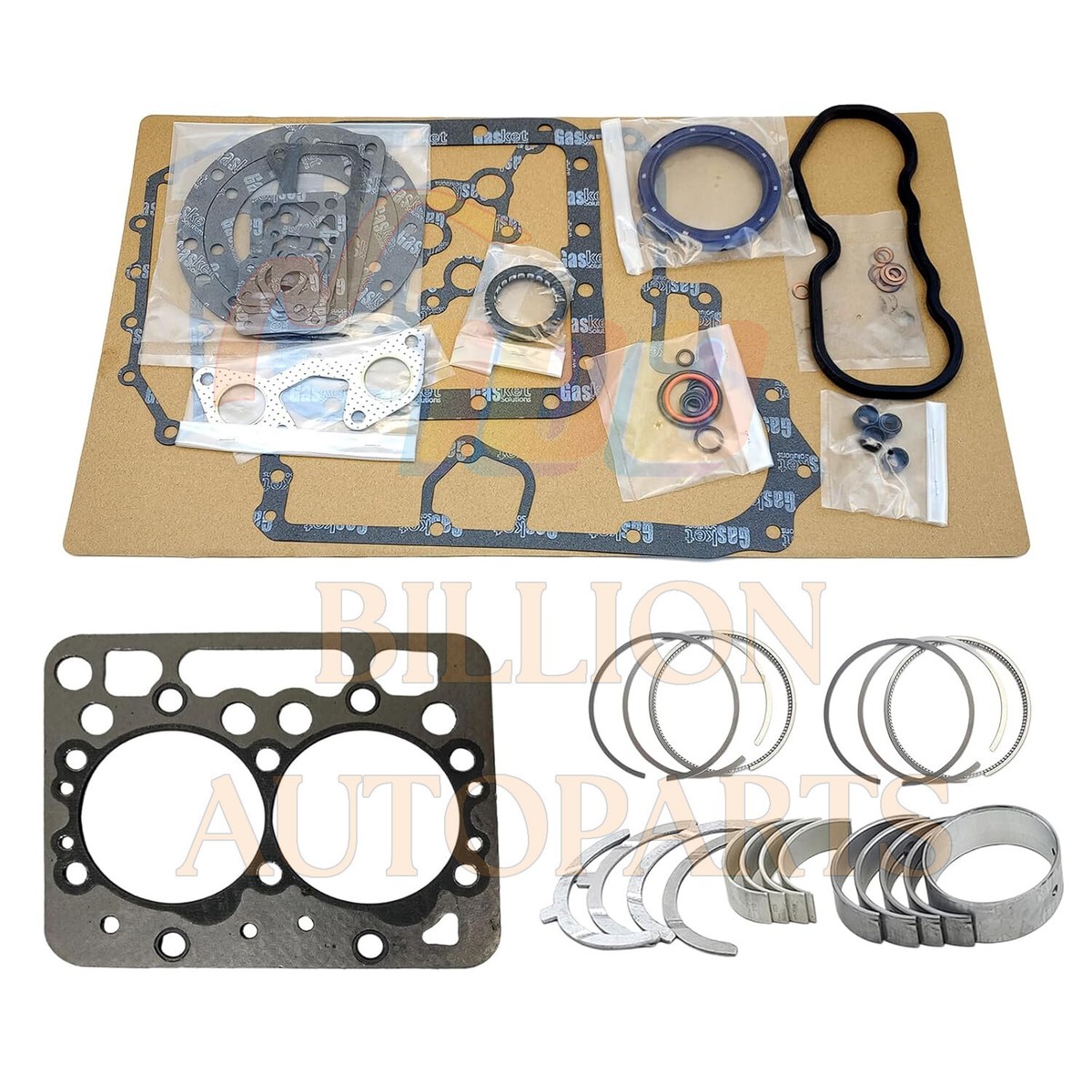Piston Ring&Main/Con Rod Bearing&Full Gasket Kit for Kubota Z482