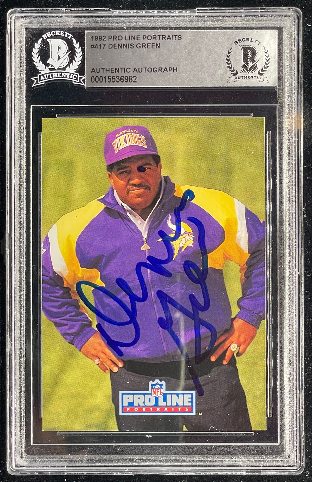 Signed Dennis Green 1992 Pro Line Card They R Who We Thought They Were Auto BAS
