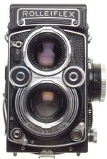 TLR Rolleiflex 3,5F Zeiss Planar 3.5/75mm coated lens 120 film camera with hood