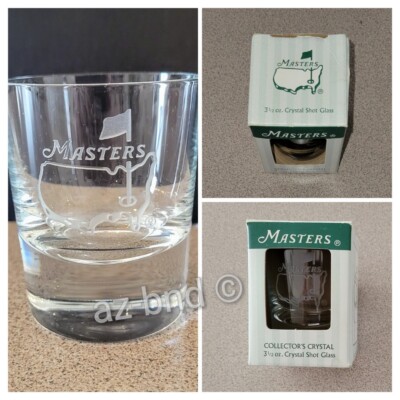AUGUSTA NATIONAL GOLF CLUB MASTERS PGA CRYSTAL SHOT GLASS NIB MINT 