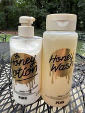 Victoria  s Secret Pink HONEY Body Lotion  Gel Wash Set 14 fl oz/16 fl oz