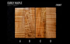 Stabilized Curly Maple Wood - Turning/Knife Scale Blanks (2 × 6 × ¹⁵⁄₁₆-1)