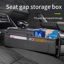Car Seat Gap PU Leather Catch Catcher Box Caddy Slit Pocket Storage Organizer