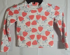Carter's Just One You Girls 5T Rash guard Swim Top Strawberry print Long sleeve