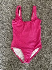 Old Navy Girls One-Piece Swimsuit Pink Textured Scoop Back Size XS 5 