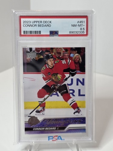2023-24 Upper Deck Connor Bedard Young Guns RC PSA 8.5 Blackhawks