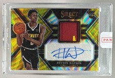 Peyton Watson 2022 Panini Prizm #RSI-PWS Gold Wave Rookie Signatures RC Auto /10