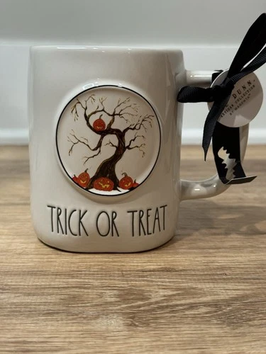 Rae Dunn "Trick or Treat" Mug-Jack'o Lantern Tree NEW Halloween Spooky Tree Gift