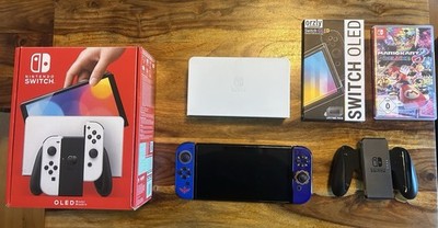 Nintendo Switch OLED-Modell 64GB Handheld Spielekonsole + SD-Karte 400GB + MK 8