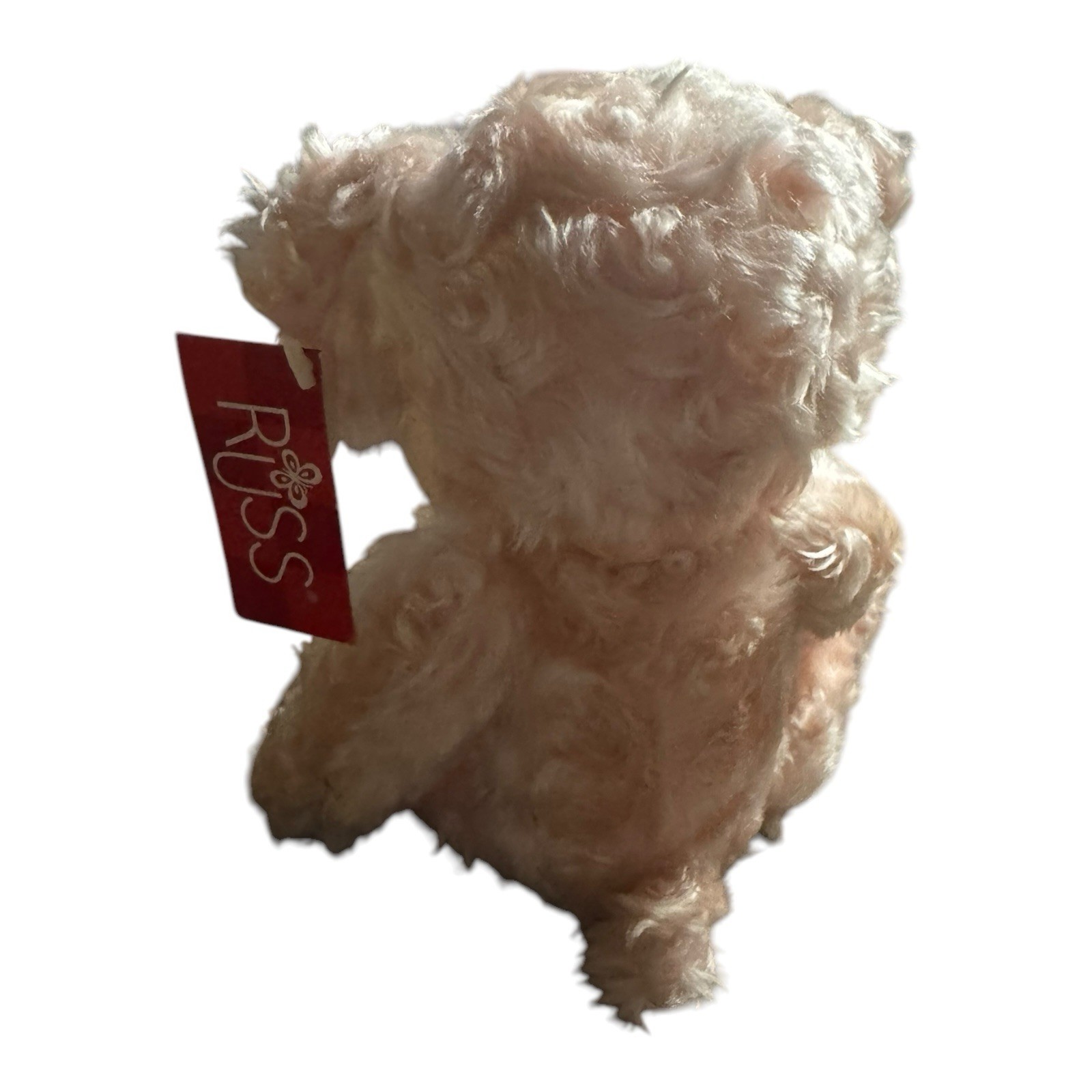 Vintage Russ Berrie & Co. Isabella 11” pink teddy bear,swirl plush corduroy feet